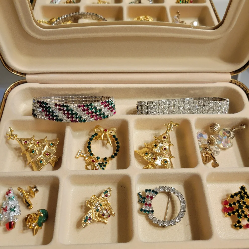 Jewelry Storage Organizer Case ~ Floral ~ Multi-Use ~ GUC ~ Travel ~ 90s - Y2K